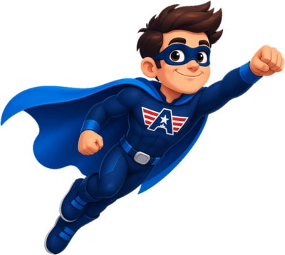 The Local Authority mascot flying in
